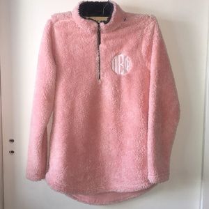 CHARLES RIVER pink Newport fleece/ sweater (small)